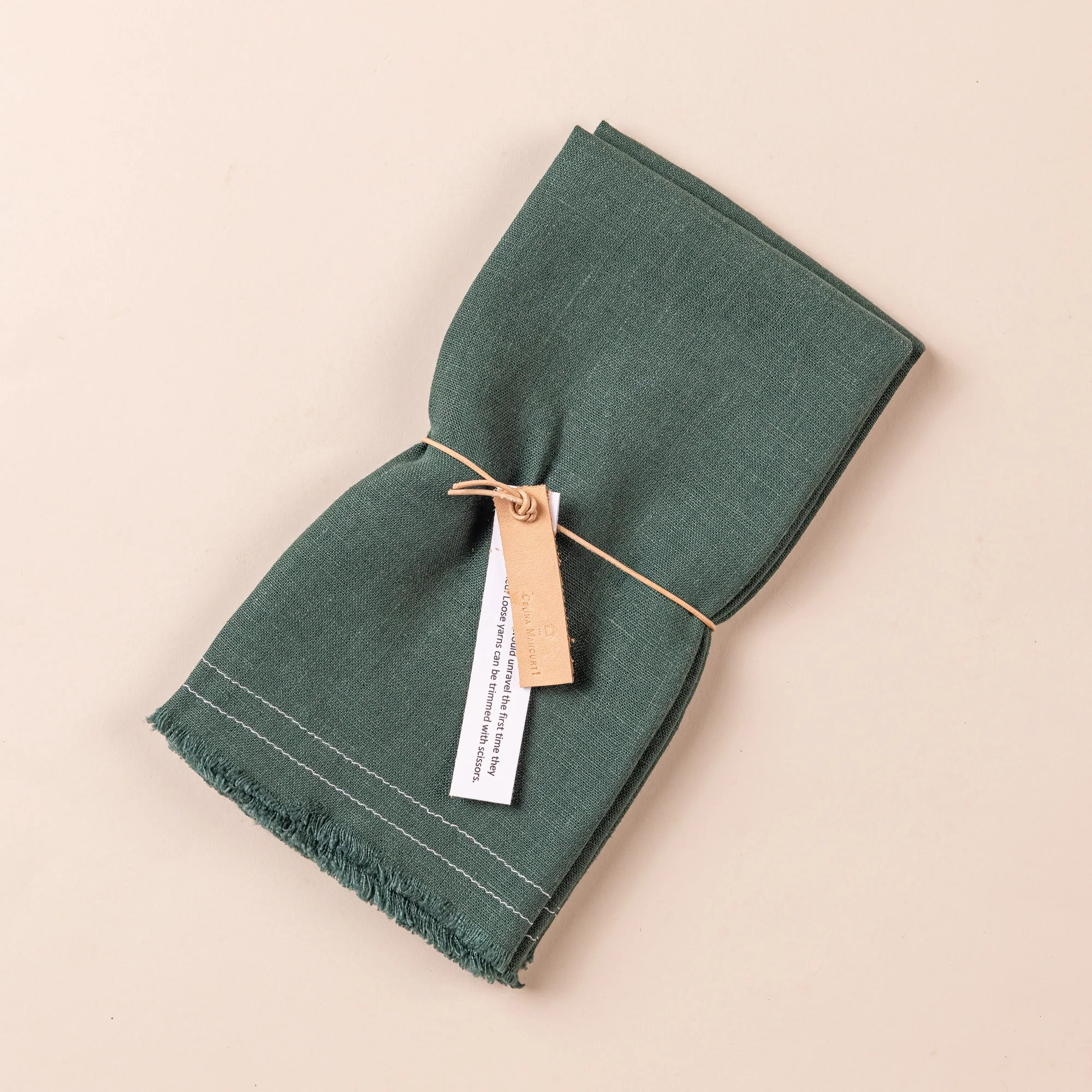 Fringe Linen Napkins, Pair